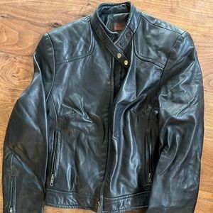 Danier Leather Bomber Jacket, Black, Size XS